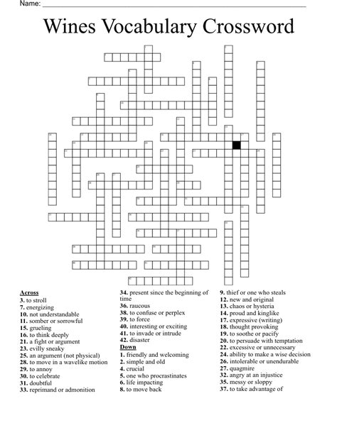 Chardonnay based wine crossword - Wine Crossword - May 2020. Test your knowledge with a wine crossword. Can you get all of the clues to reveal different wine regions, grapes, producers and more? 